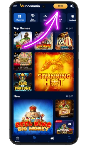 Winomania registration interface showing the join button