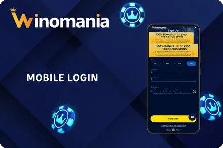 WinOMania login on mobile device