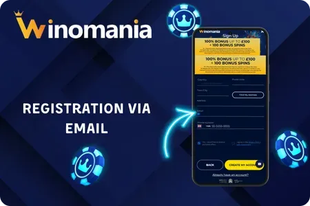 WinOMania Register with email