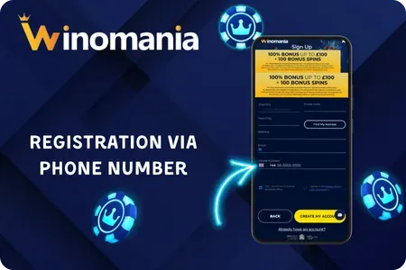 WinOMania Register with phone number